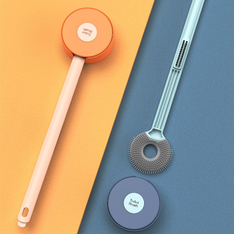 Siliconen Toiletborstel Wall Mounted Wc Borstel Badkamer Schoon Tool Twee Borstels Set Voor Badkamer Schoonmaken Kit Thuis Wc Accessoires