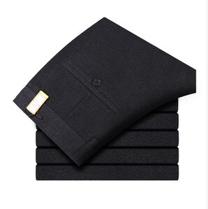Syksyn miesten pukuhousut, iso koko 30-40,  laivastonsininen, musta ,business casual keski-ikäisten miesten puvut housut: Musta / 32