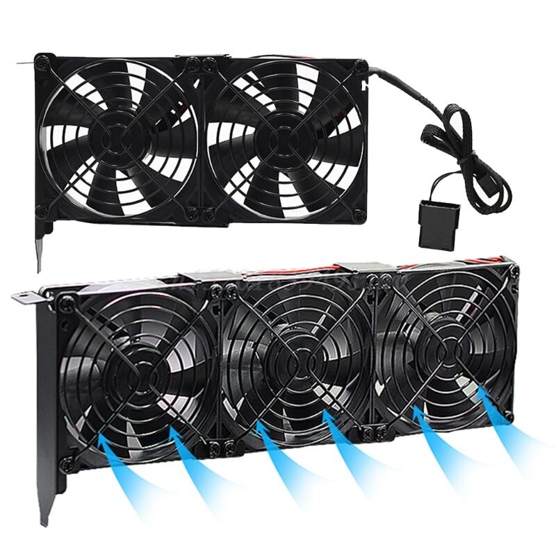 Universal VGA Cooler Dual 80mm Graphics Card Heatsink Double Three Fan GPU Radiator Partner Ultra High Speed Quiet