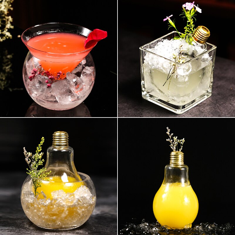 Copa de cristal sin plomo para cóctel, Copa triangular de cristal con forma de molecula de cristal, copa de Martini, serie ambassadora