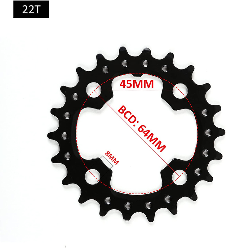 BUCKLOS 104/64 BCD plato de bicicleta 22T 24T 26T 32T 38T 42T 44T MTB plato 9S 10S rueda de cadena de bicicleta de montaña piezas de bicicleta: Chocolate