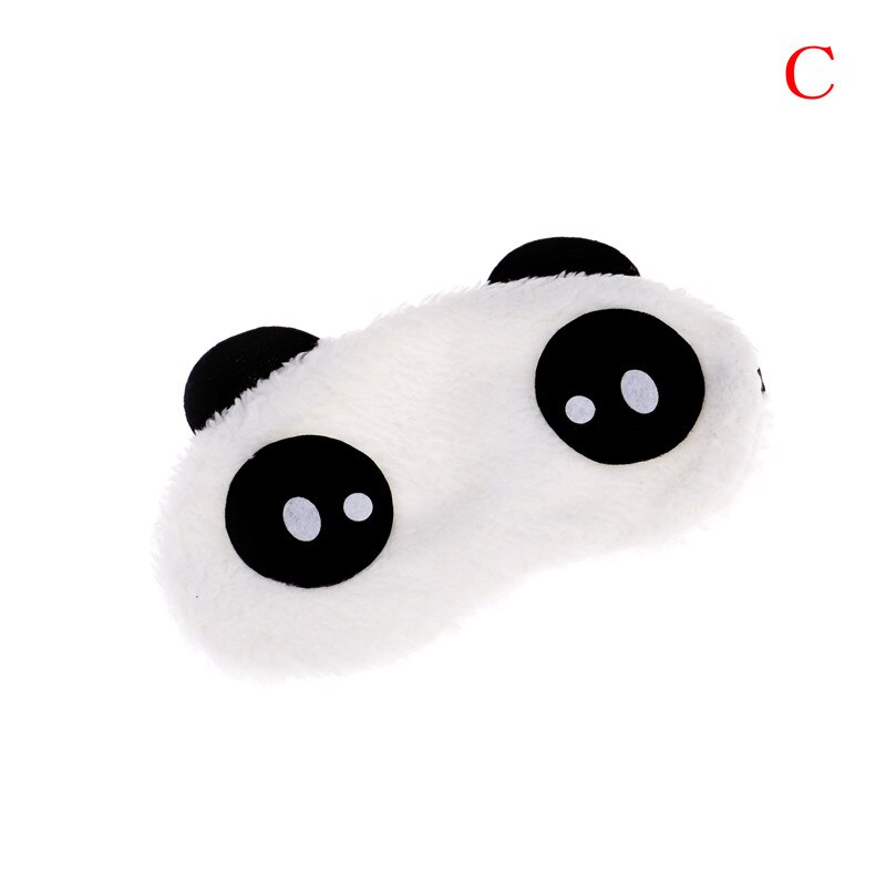 Mascarilla antifaz para dormir Kawaii, antifaz para dormir, antifaz para los ojos, bonita cara blanca de Panda, sombreado, gafas de algodón para dormir, ayuda a relajar las gafas de viaje, 1 ud.: C