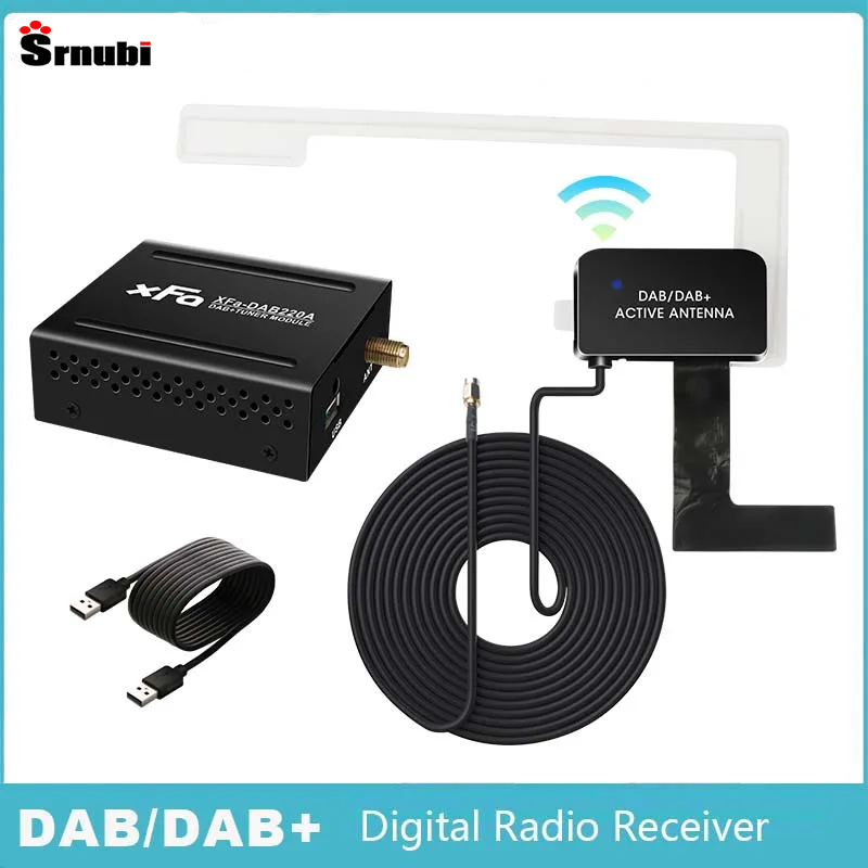 Dab/dab+ antenne med usb-adapter universal android bilradio gps stereomodtager dab dab+ signal hovedenhed led-indikator afspiller