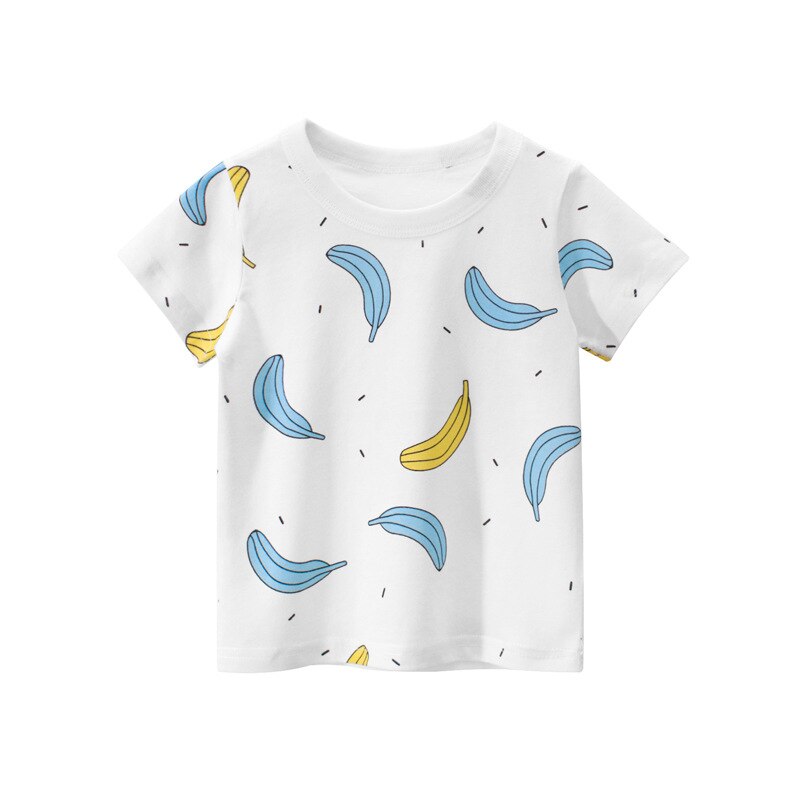 Børn piger t-shirt sommer drenge bomuldstoppe toddler tees tøj børn tøj tegneserie t-shirts kortærmet print banan: 7t