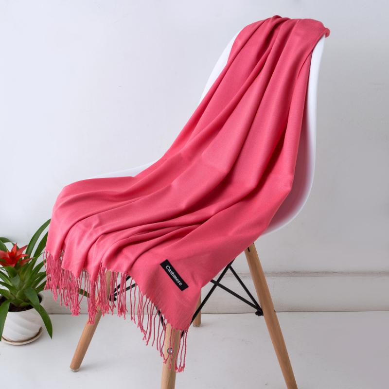Women Solid Color Cashmere Scarves With Tassel Lady Winter Autumn Long Scarf Female Shawl Men Scarf