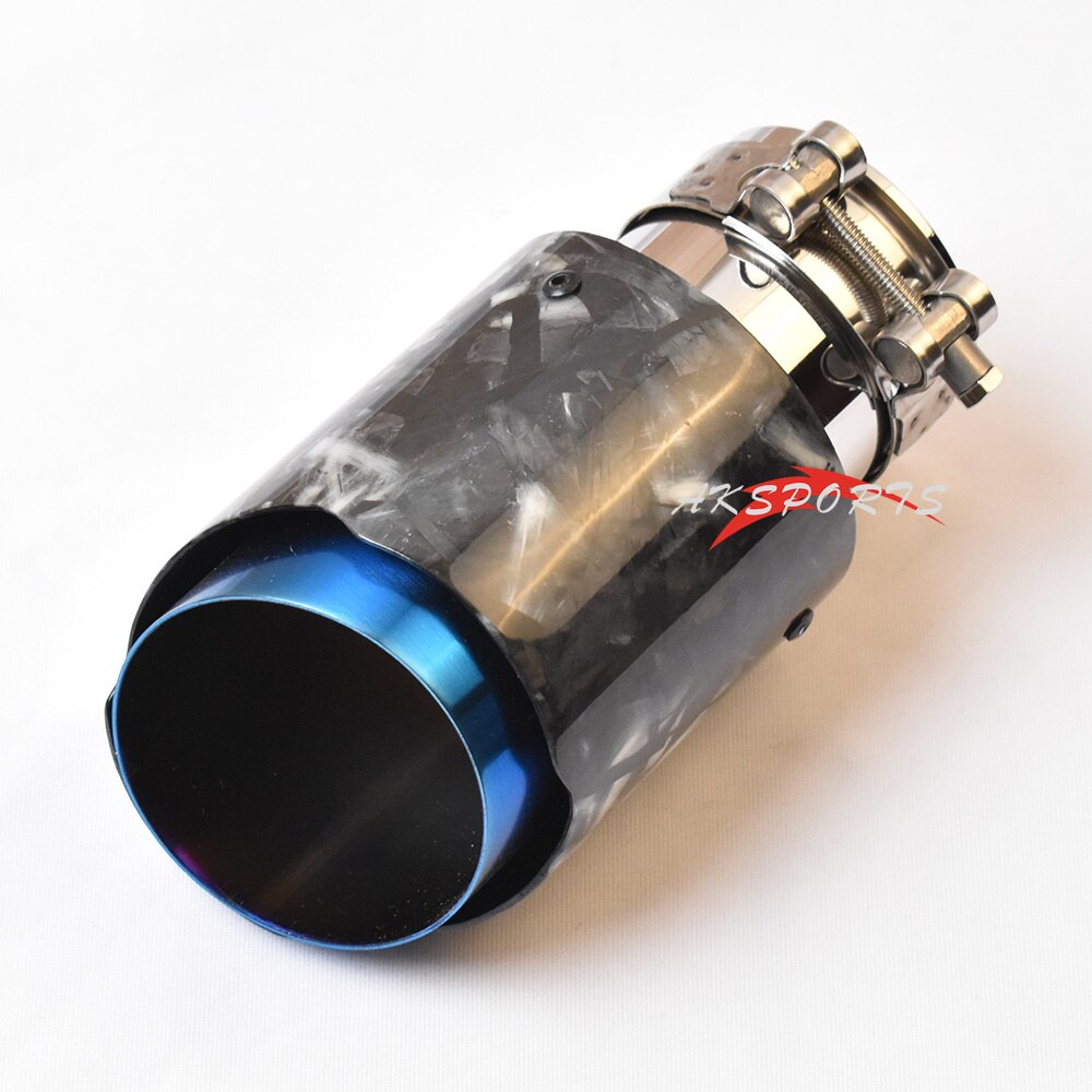 1 Pc Auto Stijl Gesmeed Fiber Carbon Roestvrij Staal Blauw Uitlaat Pijp Glossy Uitlaat Tip Voor E63 E90