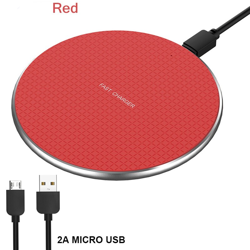 GYSO 15W Wireless Charger for iPhone SE SE 2 for Samsung S8 S9 S10 S20 Note 10 Plus Qi Charging Pad for iPhone 11 Pro Max: RED