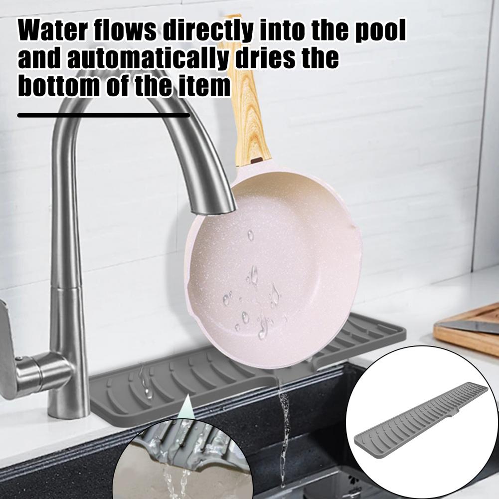 Drain Pad for Kitchen Sink Anti-slip Drainage Mat Anti-slip Silicone Drain Pad Faucet Splash Guard Set for Kitchen for Farmhouse