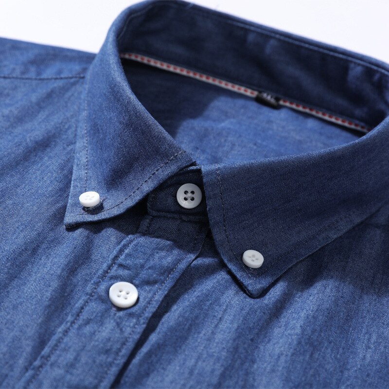 Bomull suepr stor jeansskjorta kortärmad skjorta herr sommar casual tunn enkelknäppt plus storlek 2xl-7xl 8xl