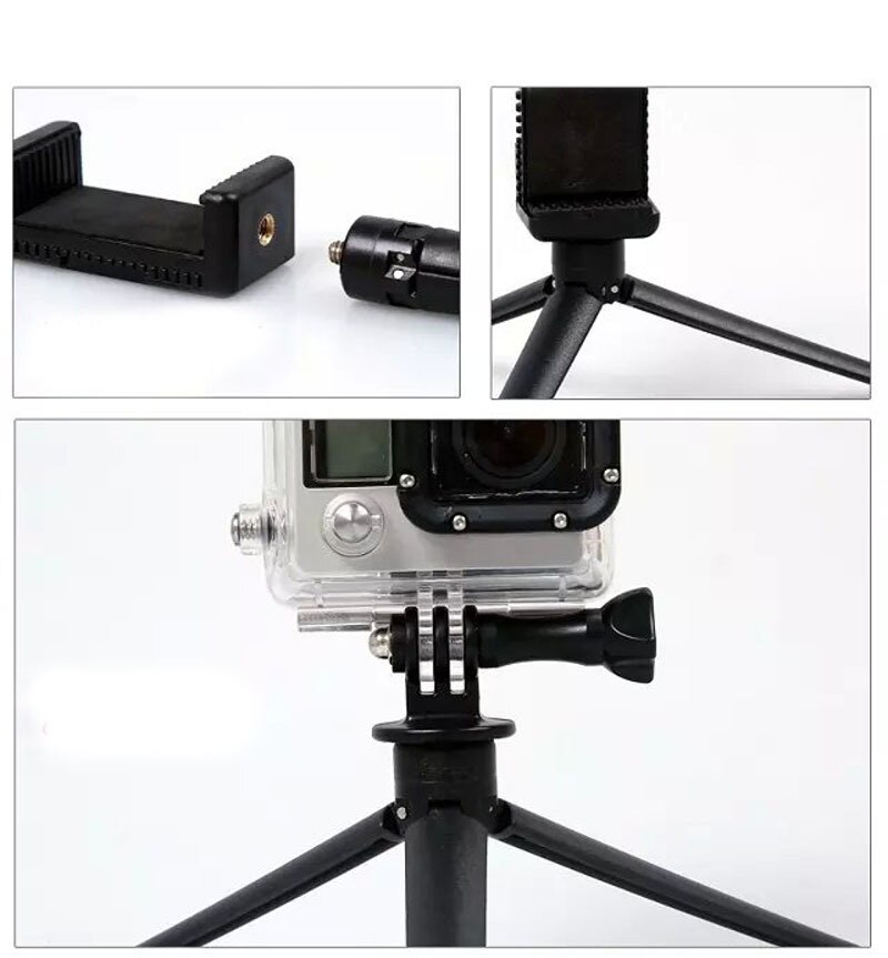 Mini trípode para cámara deportiva Gopro Hero 5/6/7/8, palo de selfi de escritorio, Micro soporte de mesa, soporte para teléfono SLR