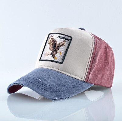 Unisex Baseball Cap Männer Frauen Tiere Stickerei Snapback Hut Frühling Sommer Baumwolle Gewaschen Denim Hip Hop Knochen Casquette