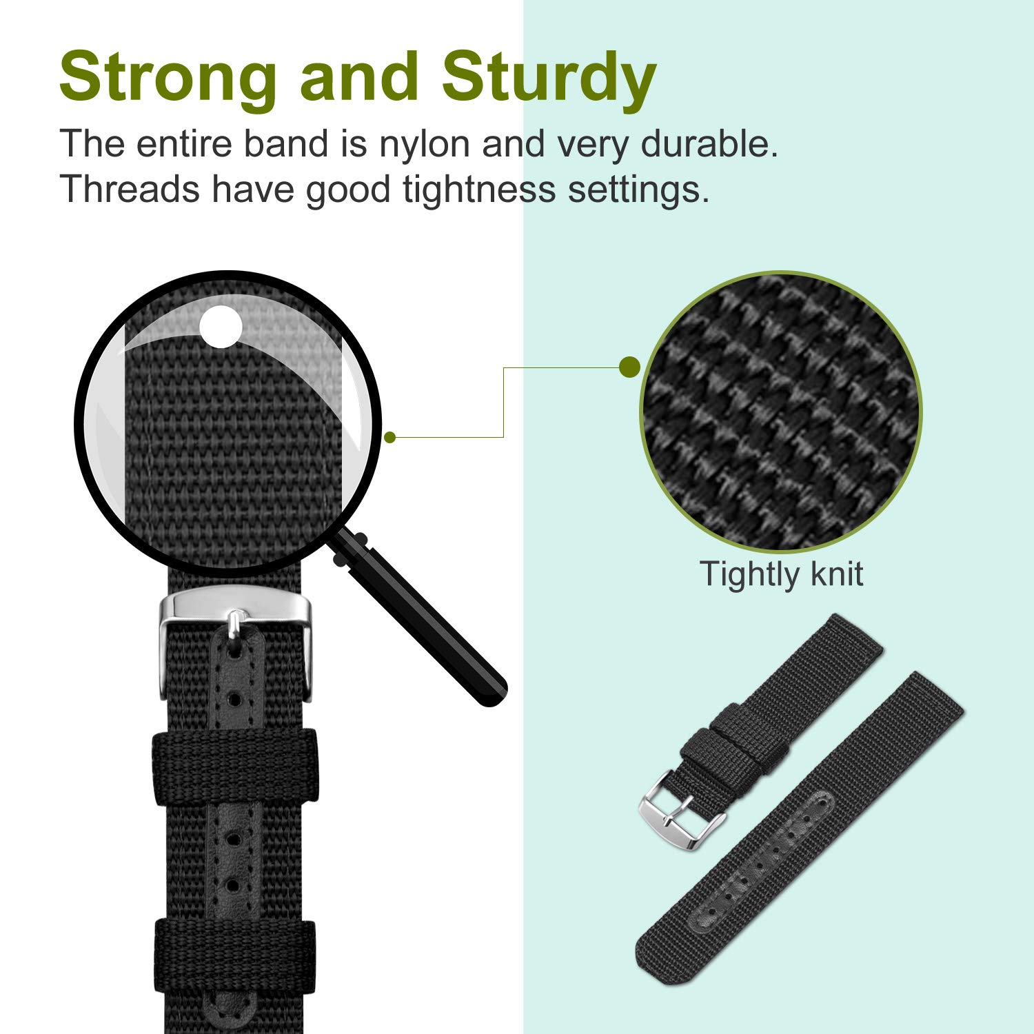 Ure tilbehør nylon læder urrem til dw ure rem 18mm 20mm 22mm 24mm bredde ur erstatningsbånd