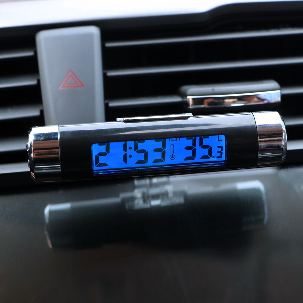 Forauto 2 In 1 Lcd-scherm Auto Digitale Klok Air Vent Outlet Thermometer Auto Decoratie Auto Accessoires
