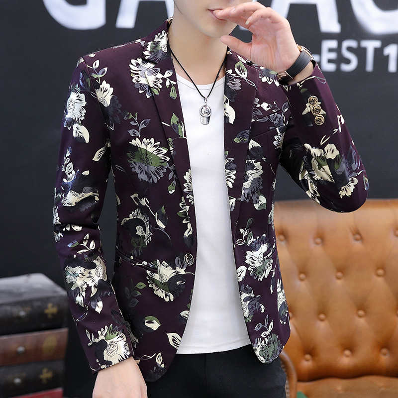 style d'explosion motif de couleur individuel style assorti petit costume revers haut de gamme affaires décontracté beaux vêtements pour hommes