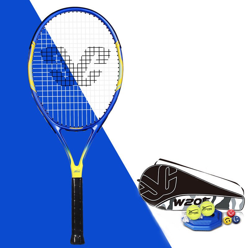 Professionelle Tennis Schläger Einzigen Erwachsenen Carbon Paddle Männer Frauen Universal-Set Mit Tasche Trainer Over Ball Padel Für Erwachsene-40: Yellow