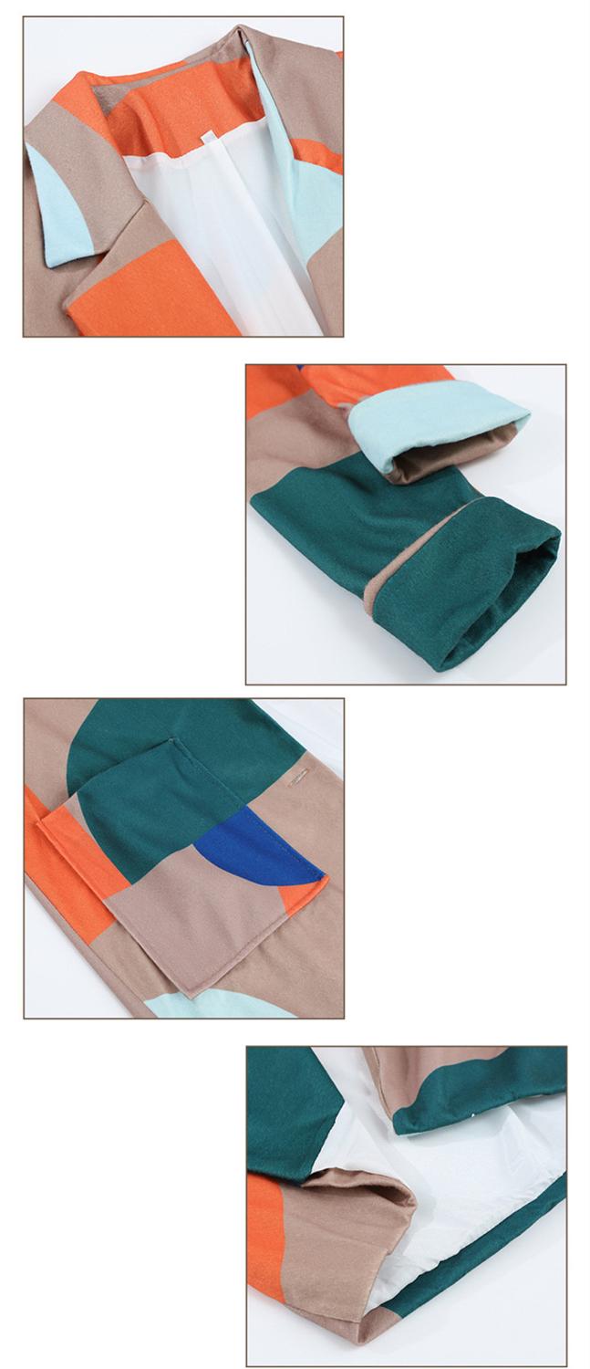 Patchwork Druck Schwangere Frau Langarm Jacke Mantel Frauen Herbst Winter warm Dicken Langen zur Seite fahren Mantel Weibliche Mantel