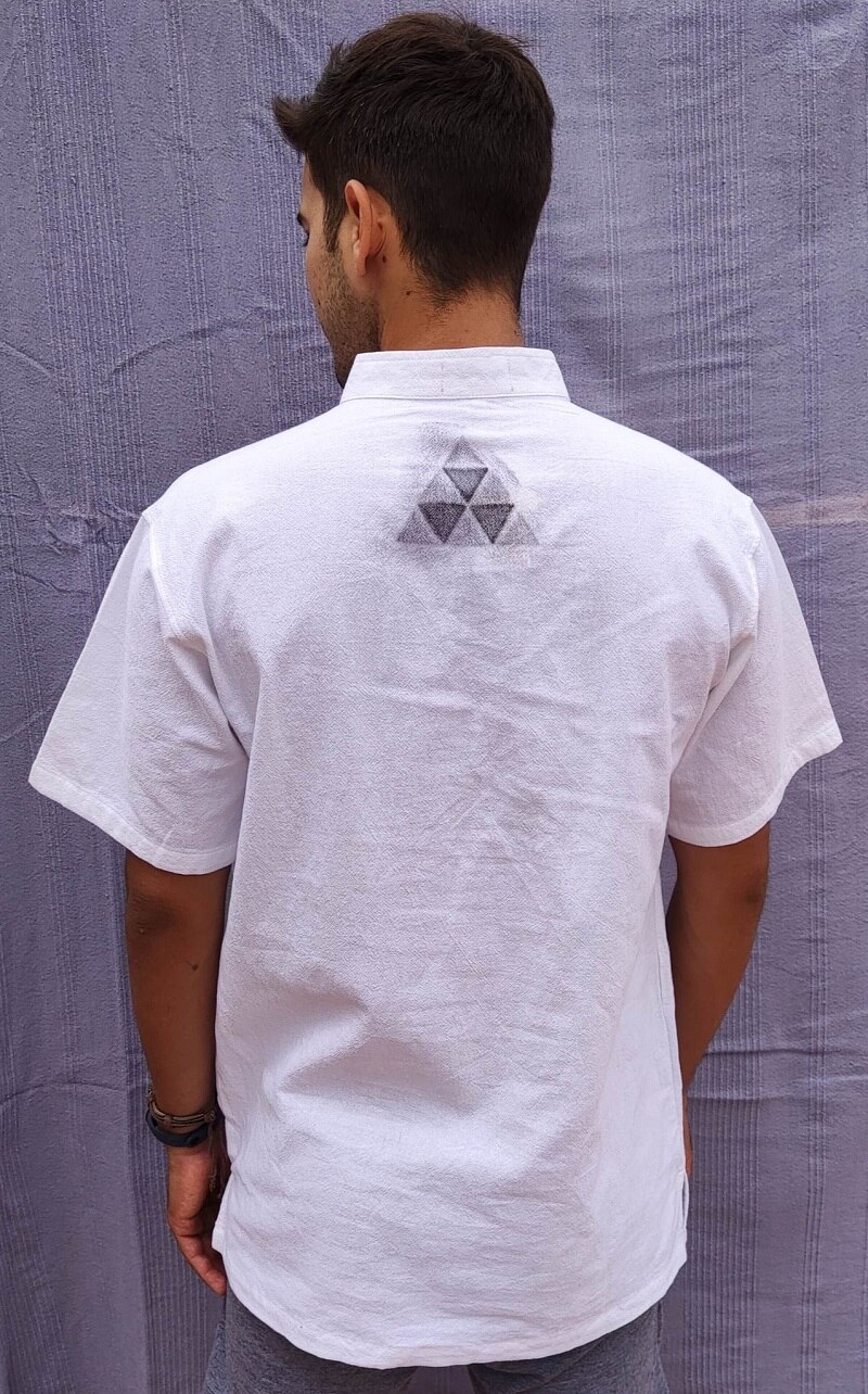 Camisa Pintaderas Canarias. Pintada a Mano