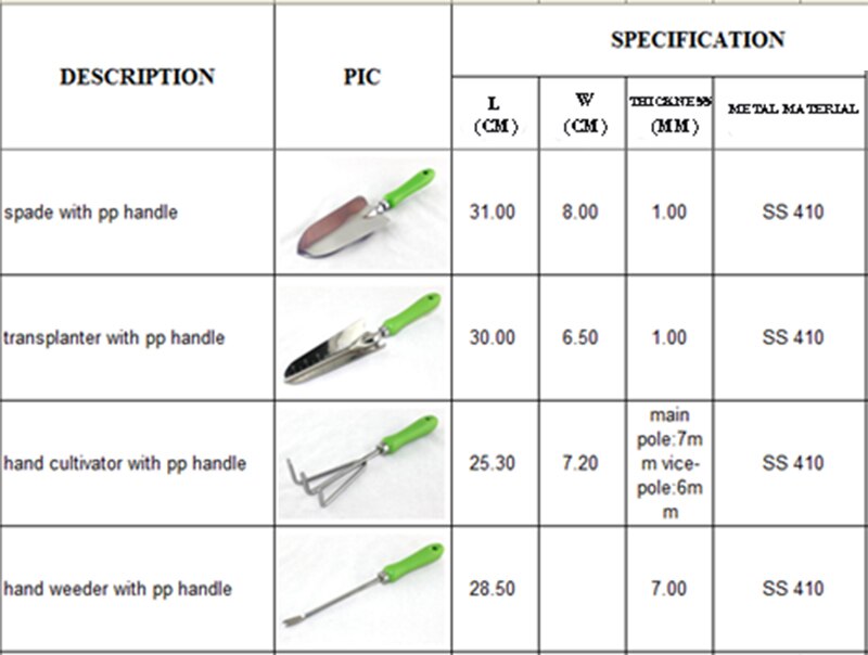 Gardening Tools-4 Piece Garden Hand Kit with spade transplanter hand cultivator hand weeder for Flower and Vegetable Plants Care