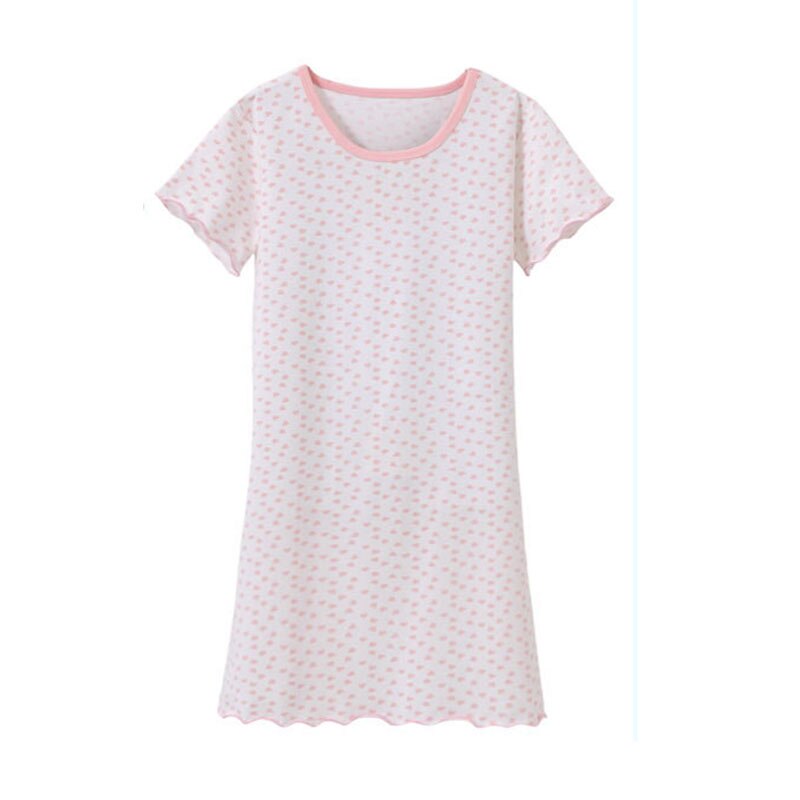 3-15t bomull barn flickor nattlinnen litet hjärta barn nattklänning klänning prinsessa flicka hemkläder sommar pyjamas: Vit / 11