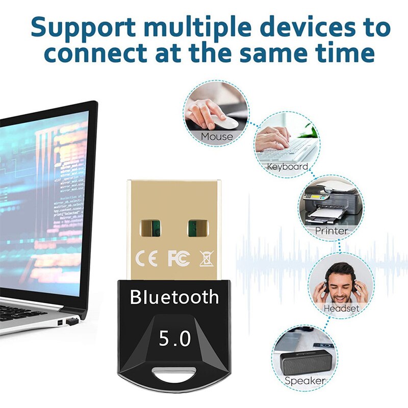 USB Bluetooth 5.0 Adapter Dongle For PC Computer Wireless Mouse Keyboard PS4 Aux Audio Bluetooth 5.0 Receiver Transmitter