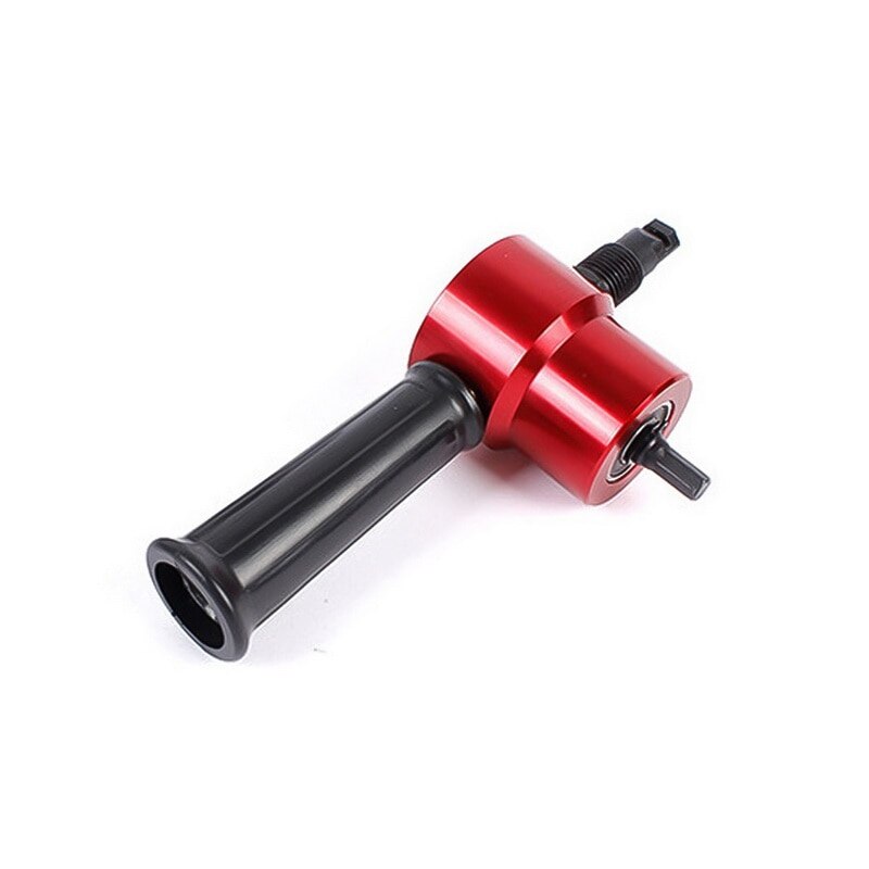 Metal Nibbler Cutter Double Head Sheet Nibbler Hole Saw Cutter Drill Attachment Plate Open Hole Drill For Cutting Iron Steel: Red