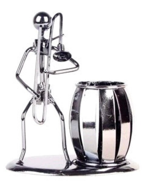 Metal Music Player Pencil Holder Cute Support Pen Stand Tablets Desk Organizer Home Decoration Student Accessory: 1