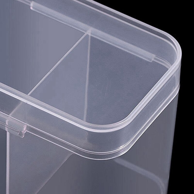 2 Grids Plastic Storage Box With Lid Nail Pen Container Organizer Unloading Cotton Manicure Tool Cosmetic Wash Towel Storage Box