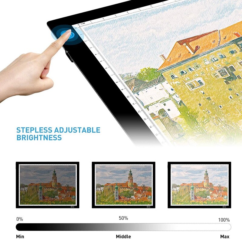 A4 led kopi tavle tegning digital dvs tablet typec led tegning tablet elektronisk kunst maleri med trinløs nedblænding