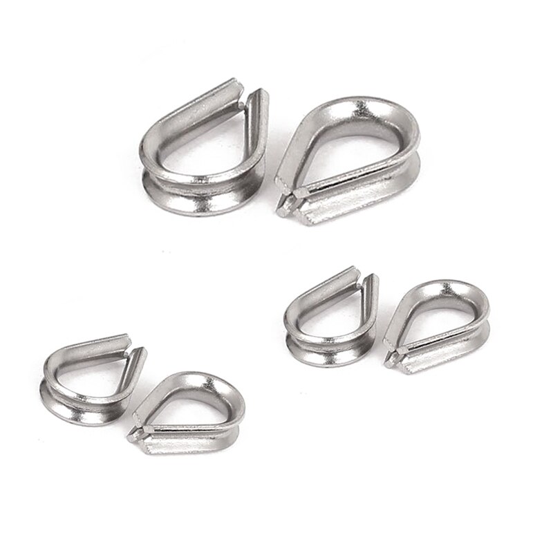 20 Pcs Stainless Steel 2mm Wire Rope Cable Thimbles & 10Pcs 2mm 1/16 Inch Stainless Steel Wire Rope Cable Clamp Fastener