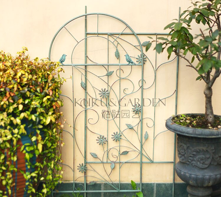 Europese Retro Oude Smeedijzeren Hek Hek Villa Binnenplaats Tuin Hek Reling Outdoor Vogel Klimmen Wijnstok Bloem Stand