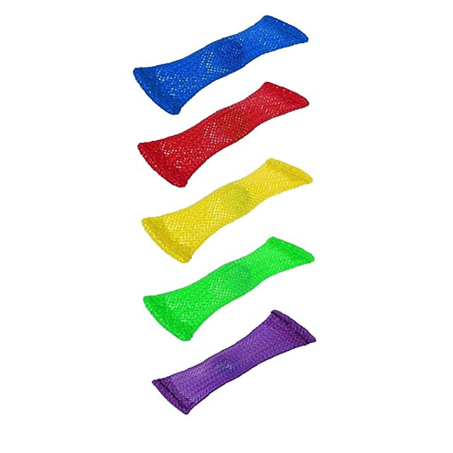 Marbles Mesh Stress Relief Ball Fidget Toy for Anxiety Autism ADHD Therapy Toys EDC Hand Net Tube with Glass Decompression Toy: random 5PCS