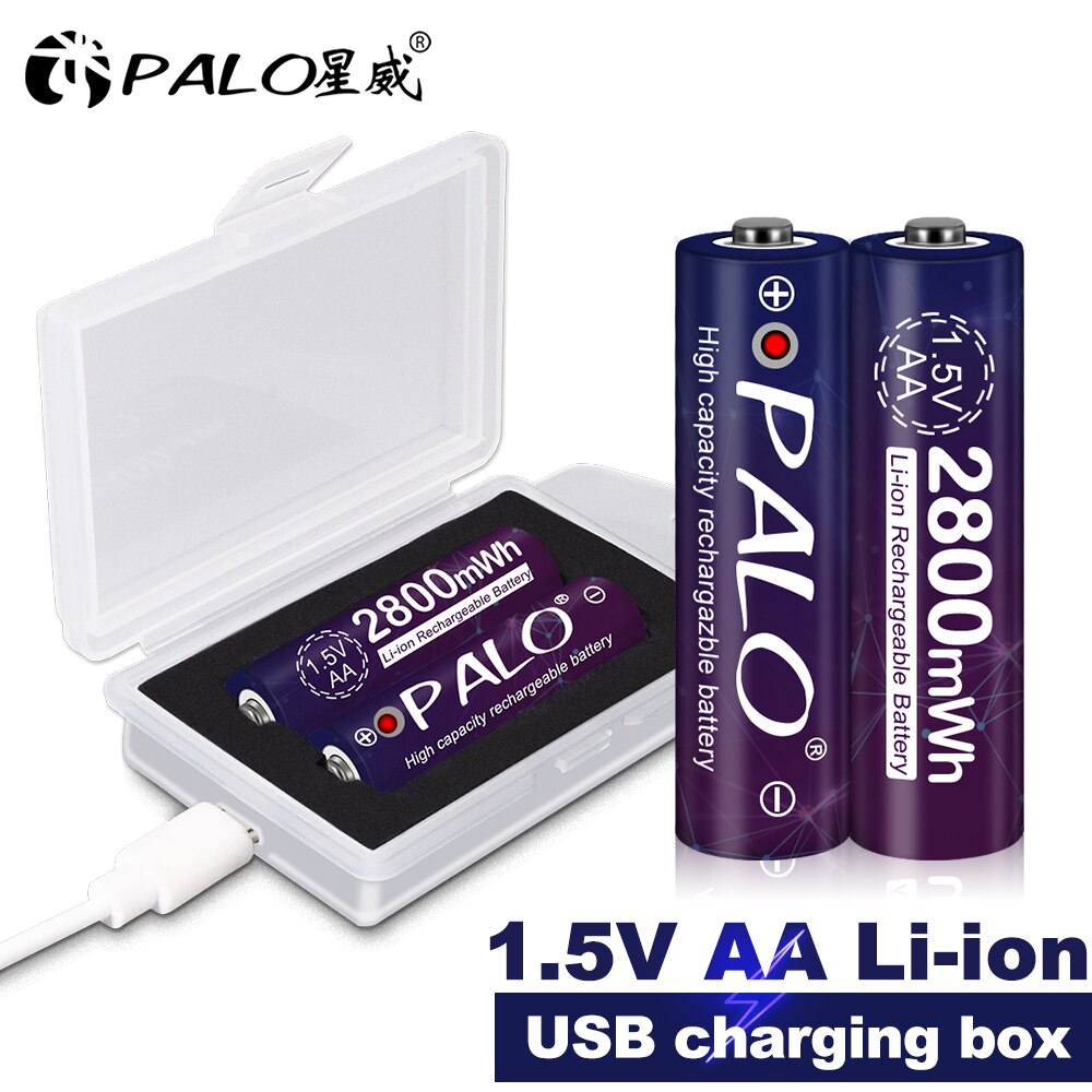 AA 1.5v Li-ion Rechargeable Battery 2800mWh 1.5V AA Lithium Rechargeable Battery AA 1.5V Batteries for Remote Control AA Battery