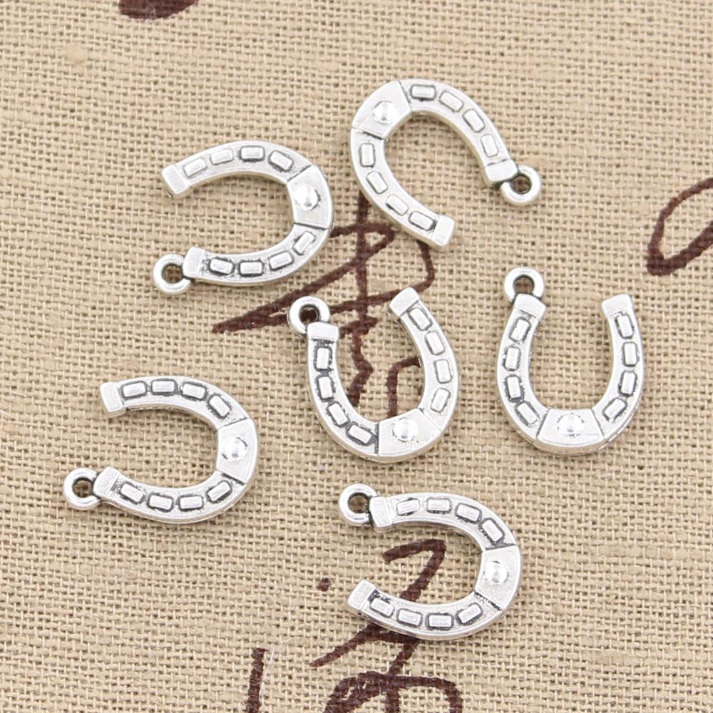 30 Pcs Charms Lucky Horseshoe Paard 15X12 Mm Antiek Brons Zilver Kleur Plated Hangers Maken Diy Handgemaakte Tibetaans sieraden