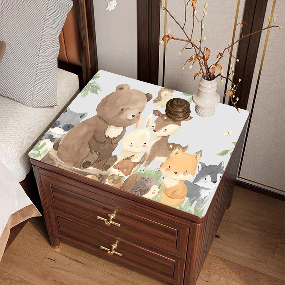 Animal Pattern Kitchen Tableware Dish Drying Mats Desk Drain Pad Heat Resistant Counter Top Mat: 45x140cm / black