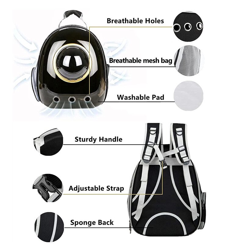 mochila transportin perro suministros para gatos transportin gato Mochila transparente para gato, bolsa de transporte para mascotas, cápsula espacial plegable y transpirable, bolsa de viaje para mascotas al aire libre