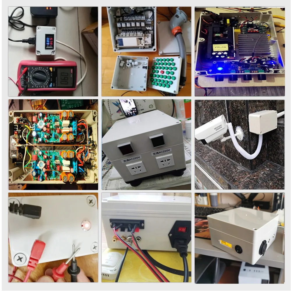 Caja ABS de conexiones para proyectos electrónicos, Cable eléctrico IP67, cajas de plástico impermeables para exteriores, Kit de caja de cables sellada DIY