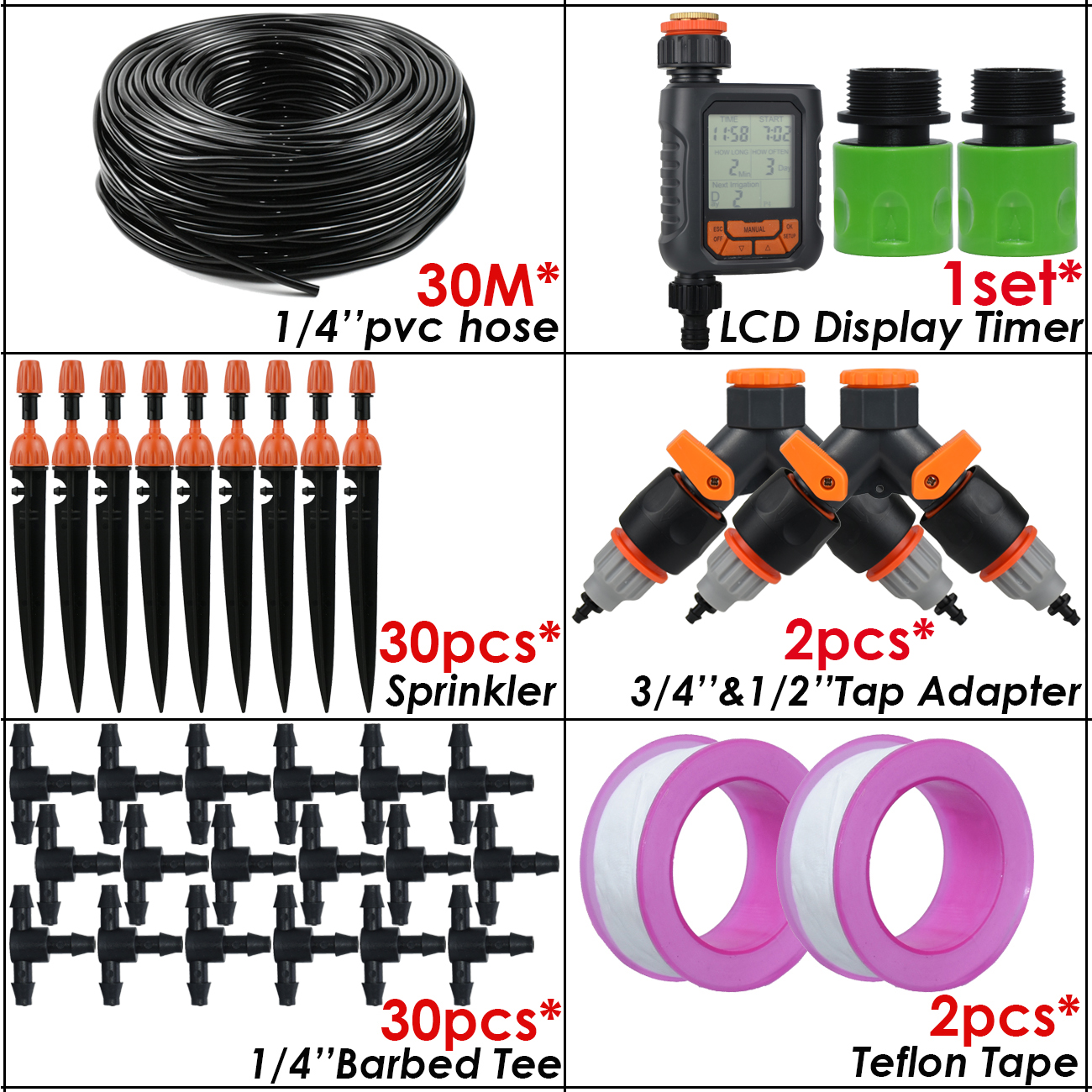 KESLA Tuin Micro Druppelirrigatiesysteem Kit 1/4 ''Dripper Sprinkler Automatische Watering Kit voor Pot Bonsai Balkon Kas