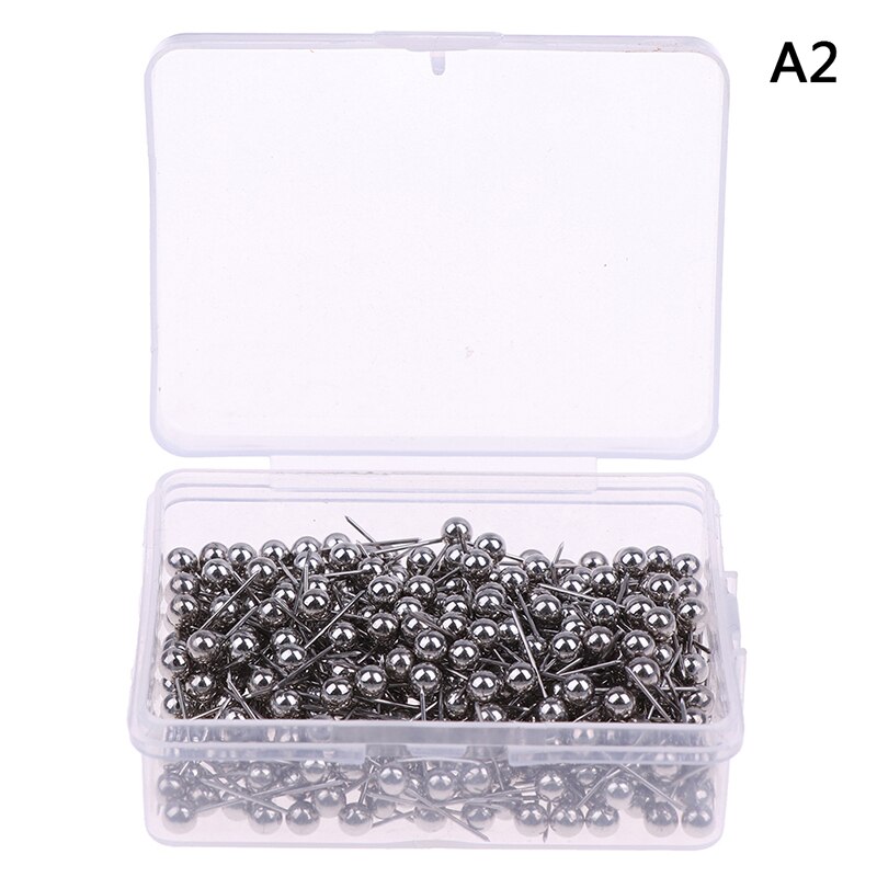 Round Plastic 400pcs Head Steel Point Push Pins Map Thumb Tacks Pin Office School Supplies: A2