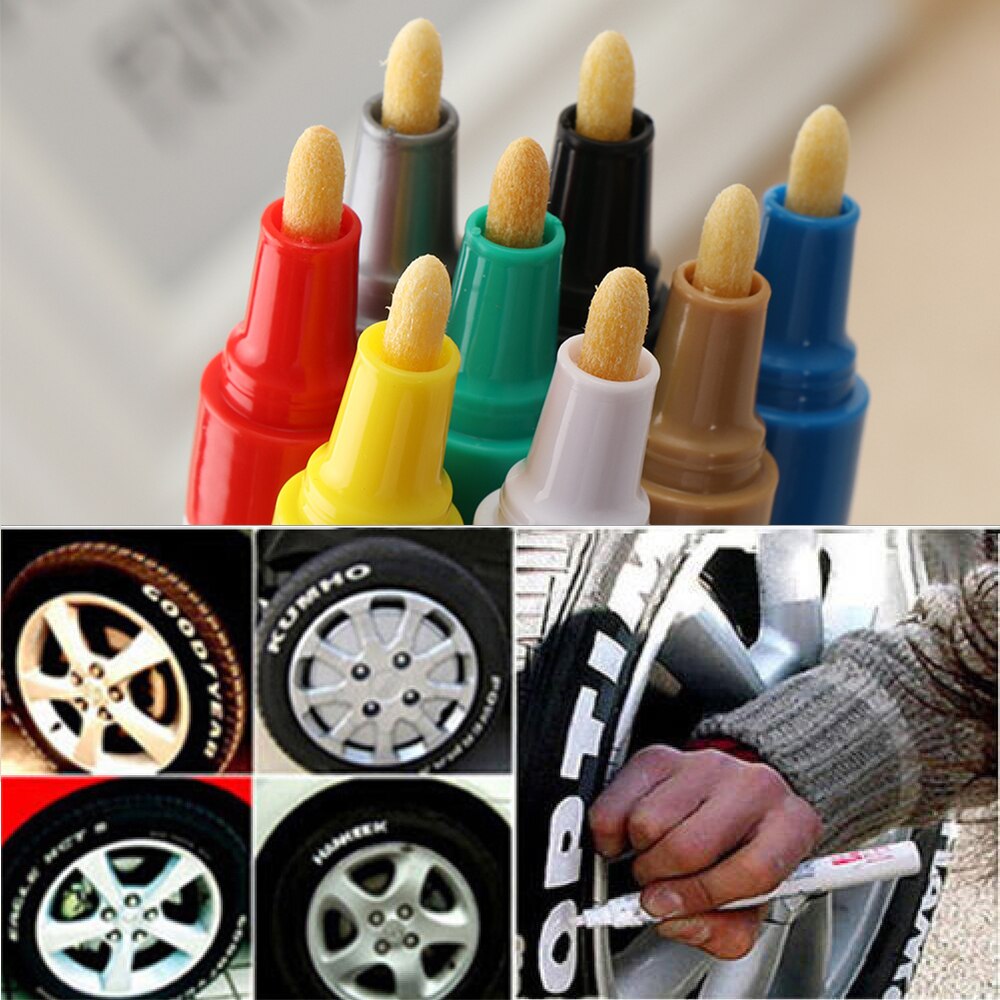 Rotulador de pintura permanente para neumáticos de coche y motocicleta, resistente al agua, Universal, 1 unidad