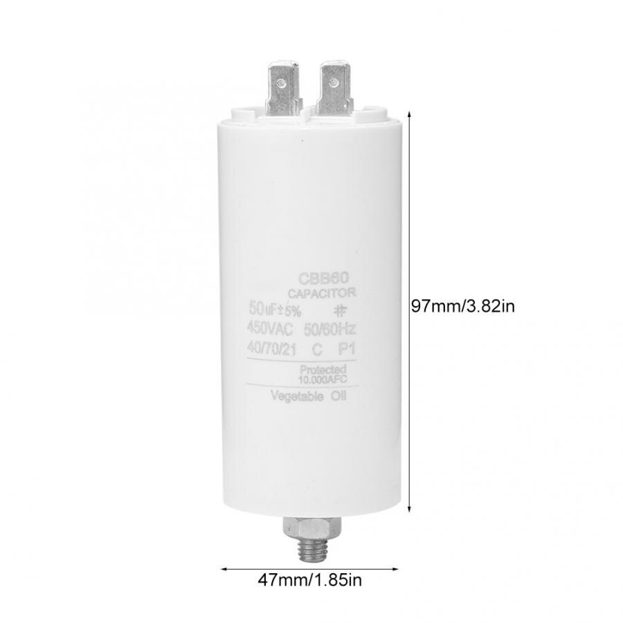 Motor Start Capacitor 450V 50uf Motor Running Capacitor with Screw Nut for Washing Machine