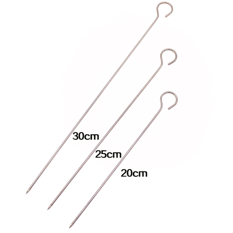 15 st/set 20cm 25cm 30cm utomhus hem camping picknick redskap kök stekt spett nål stick rostfritt stål bbq grill: 15 st 20cm