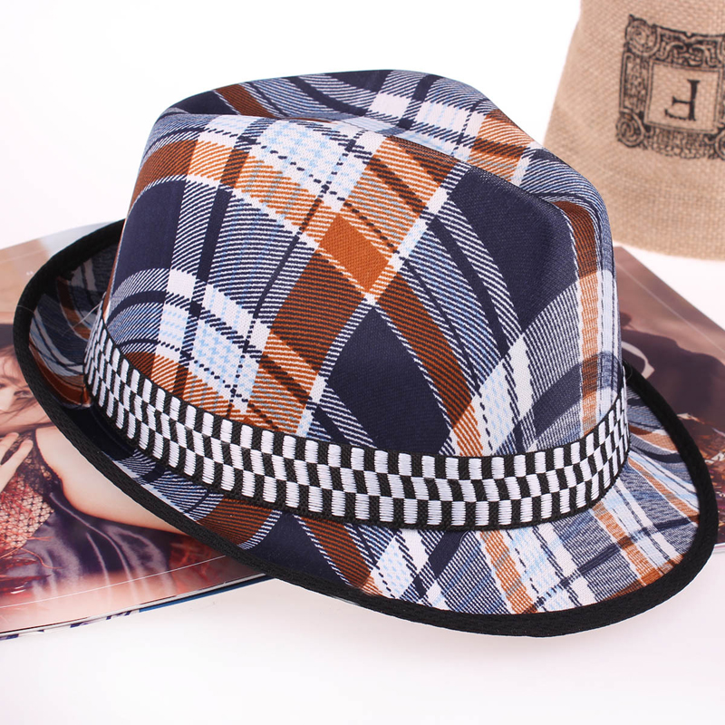 Plaid mænd kvinder jazz cap hat forår sommer hurtigt tør panama fedora hatte udendørs vandtæt strand solhat til voksne gh -529