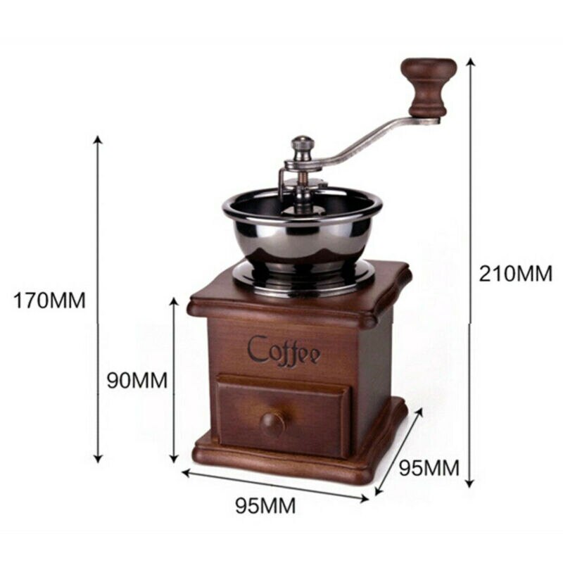 Handmatige koffiemolens koffie handmolen klassiek mini retro bonen kruiden kruiden houten