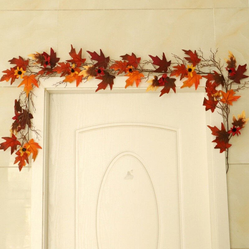 String Light Garland Decor Artificial Flowers Maple Leaves Artificial Autumn Plants Stylish Simplicity Shining Like Stars
