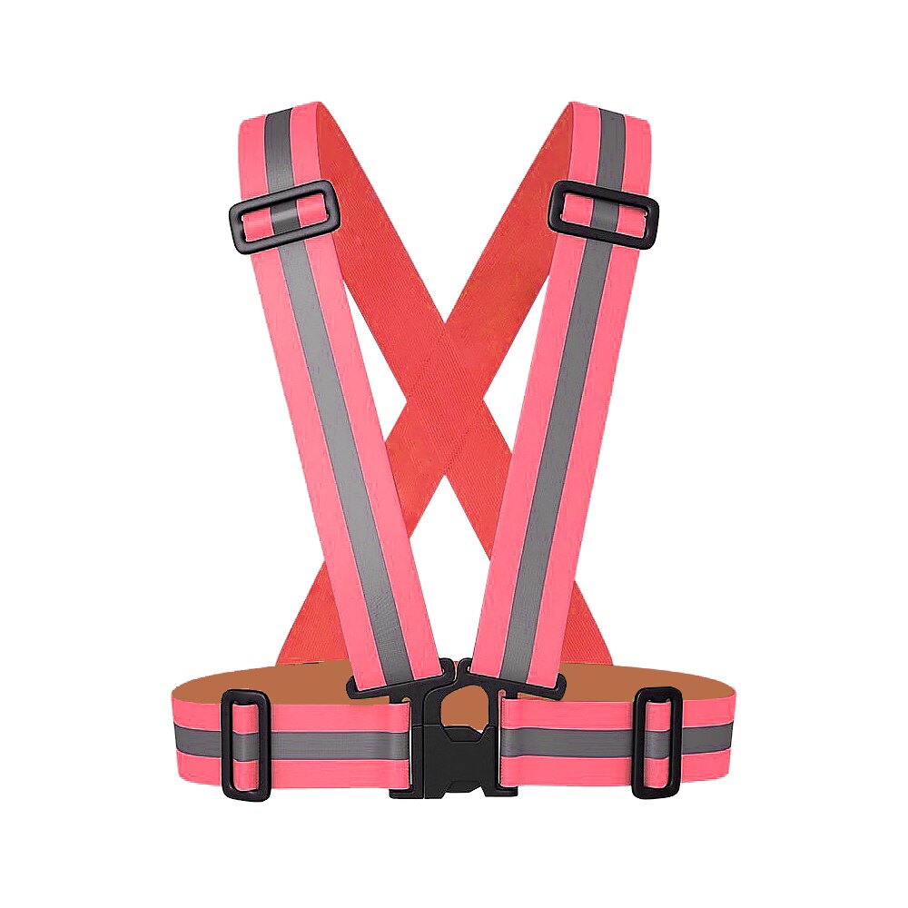 Zuja Elastische Reflecterende Kleding Outdoor Veiligheid Vest Nacht Fietsen Hoge Zichtbaarheid Riem Armband Heren Overall Werkkleding: Rose Red