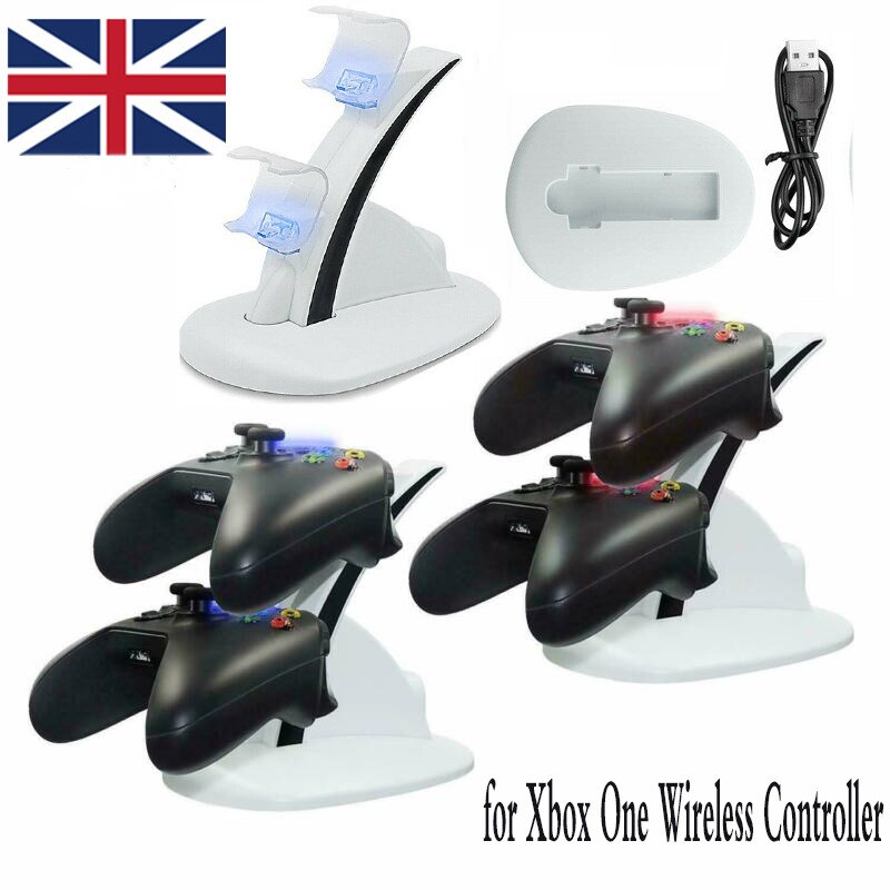 Dual Fast Charging Dock Station Charger LED Controller Charging Stand With USB Charging Cable For Xbox One Wireless Controllers