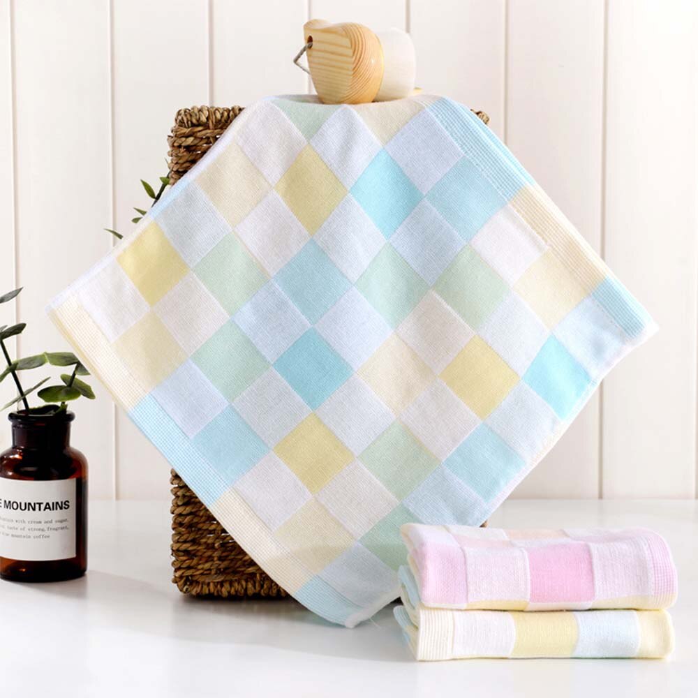 Cotton Gauze Lattice Square Towel Handkerchief Saliva Towel Children's Daily Necessities Double Color Gauze Towel Towel