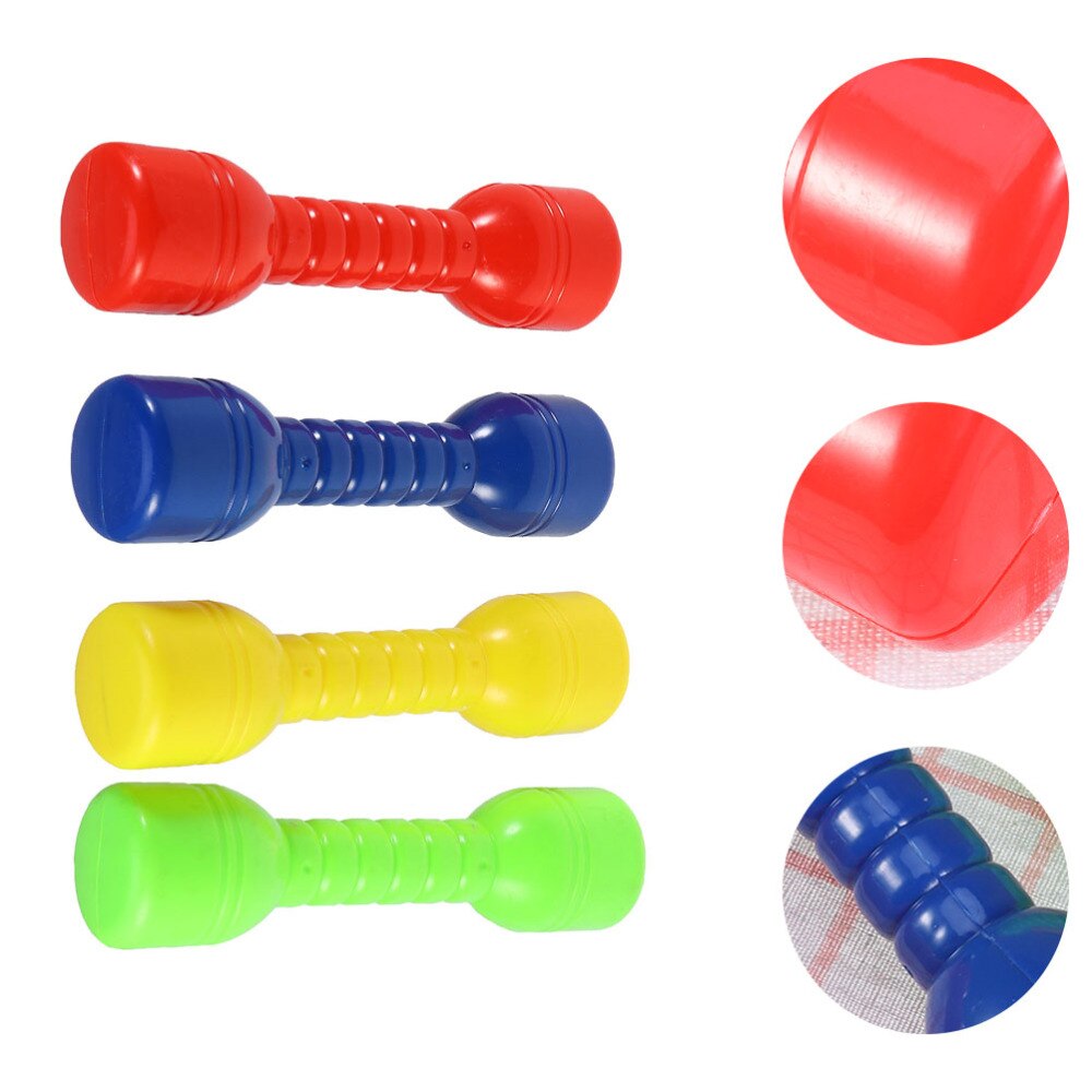 4PCS Durable Colorful Safe Small Dumbbells Exercise Dumbbells Plastic Dumbbells Kids Toddler Children Kindergarten