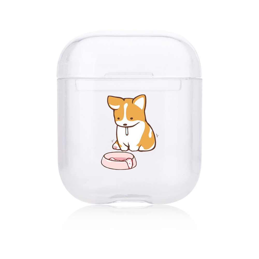 Hard Clear Headphone Case For Apple airpods 1 Case Luxury Pets Corgi Dog Transparent Air Pods Case For Airpods 2 Protective Cove