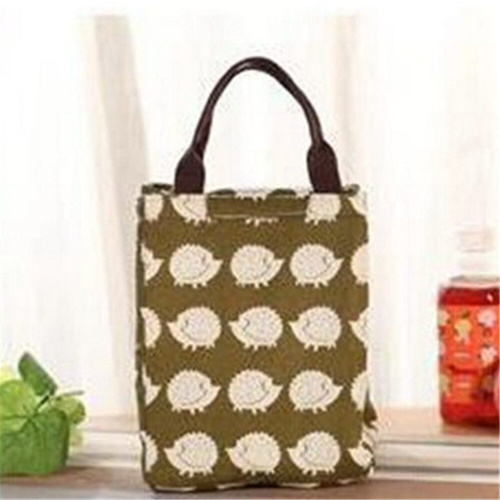 Cute Women Animal Portable Insulated Canvas Cooler Picnic Lunch Bag Thermal Food Tote Breakfast Organize Waterproof Storage: 5